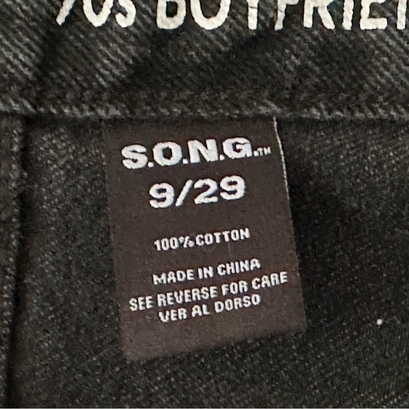 S.O.N.G Black High Rise Distressed Straight Leg Jeans Size 9/29 Woman’s Jeans - Picture 8 of 11